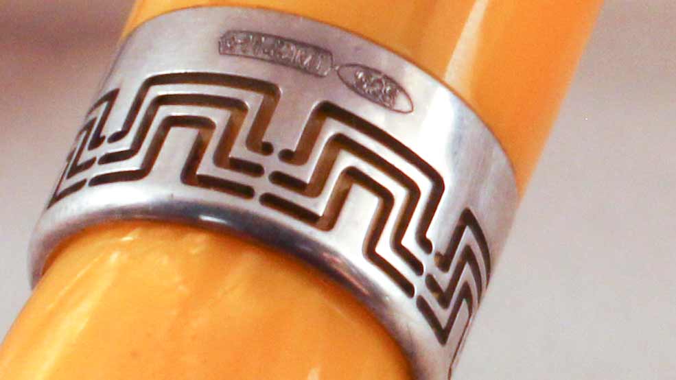 Montegrappa Miya Yellow Celluloid Pen Sterling Silver 925 trim