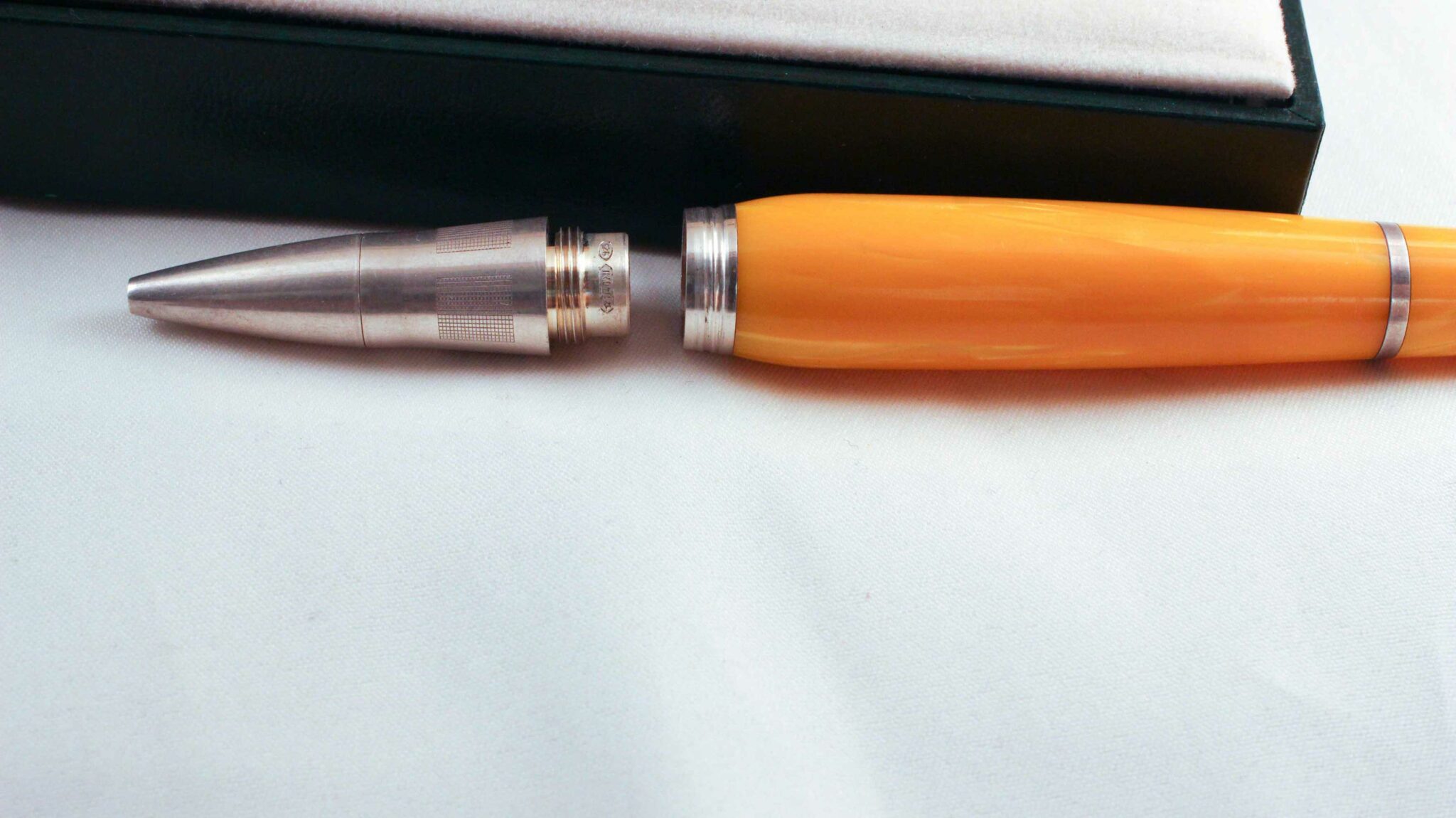 Montegrappa Miya Yellow Celluloid Pen Sterling Silver 925 trim